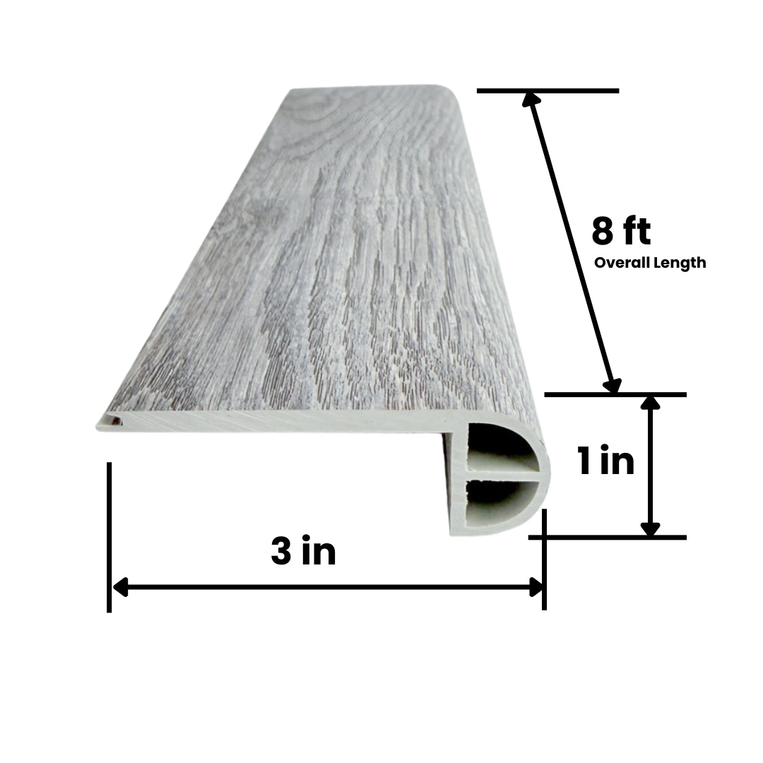 Stair Nose 8ft Silvery Plain Oak