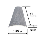 T-Molding Curved 8ft Silvery Plain Oak